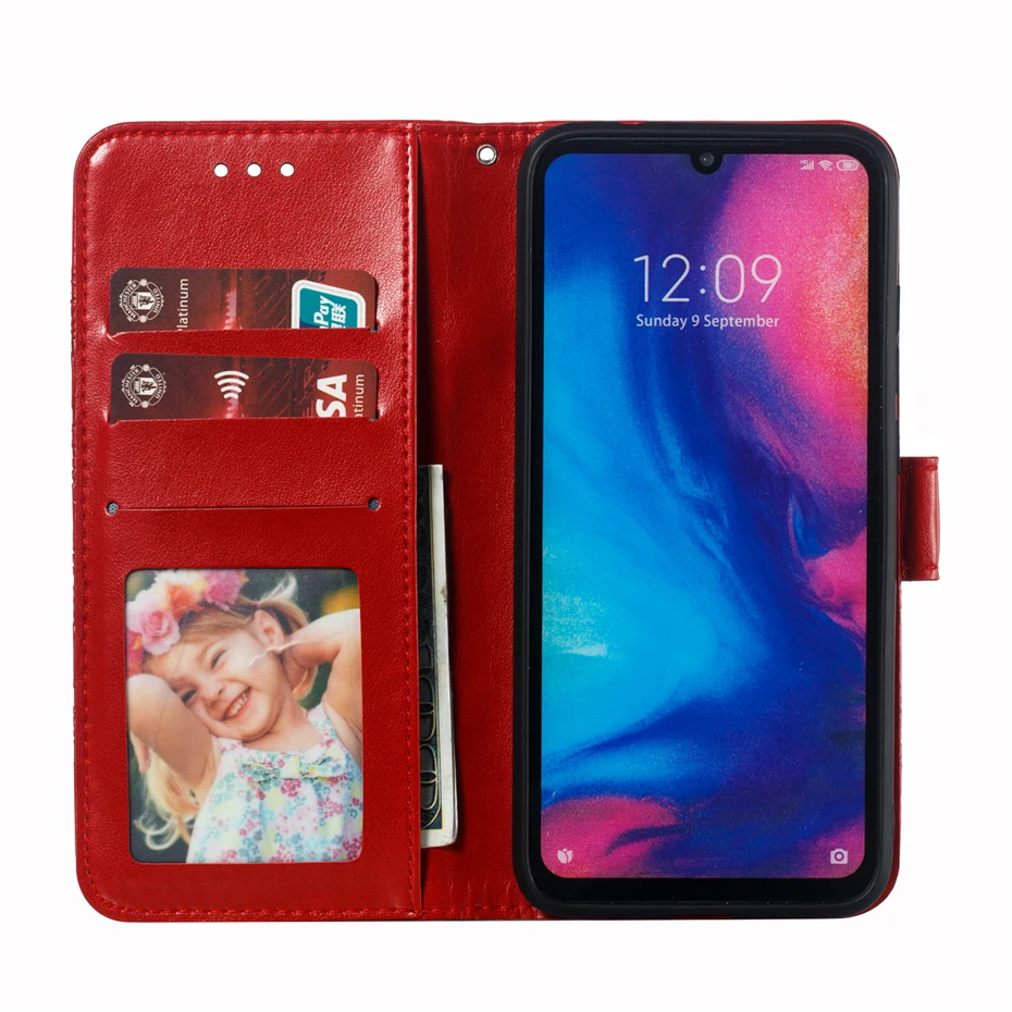 Флип кейс для xaio mi 8 lite 9 SE A2 6X Red K20 7A 6A 6Pro go note 6 7 pro чехол кошелек pro|Чехлы-книжки| |