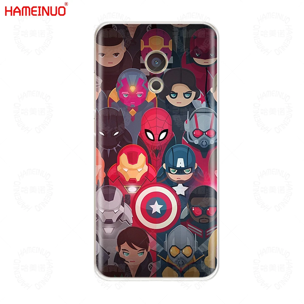 HAMEINUO с рисунком «мстители» от Marvel, Капитан Америка чехол для телефона для Meizu M6 M5 M5S M2 M3 M3S MX4 MX5 MX6 PRO 6 5 U10 U20 note plus - Цвет: 61165