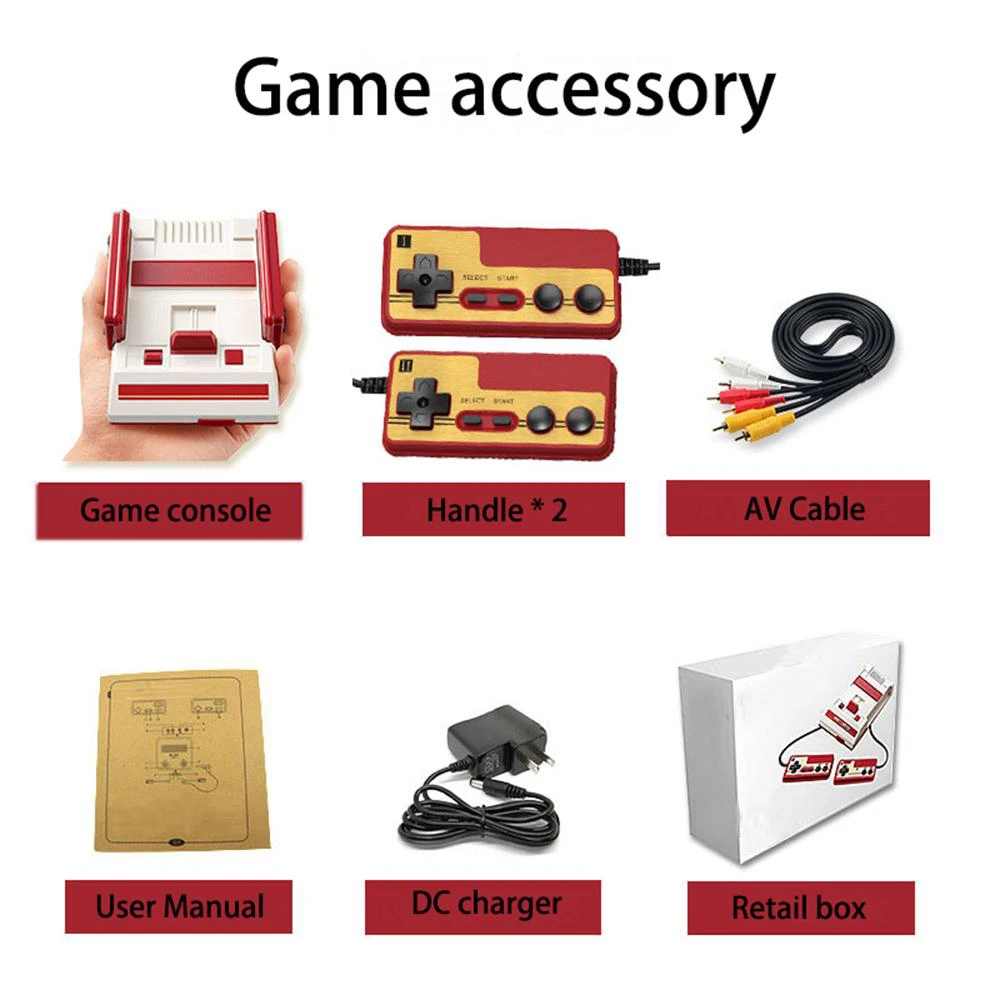 USA Stock Games video game console double handle AV output store 400 in 1 games tv game 8bit for family retro game RS-36 hot sal