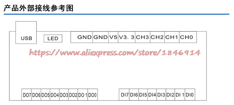 ZLAD модуль USB сбора данных карты с shell 4 road 16 бит АЦП 8 road DI 8 road DO 16 бит AD Модуль