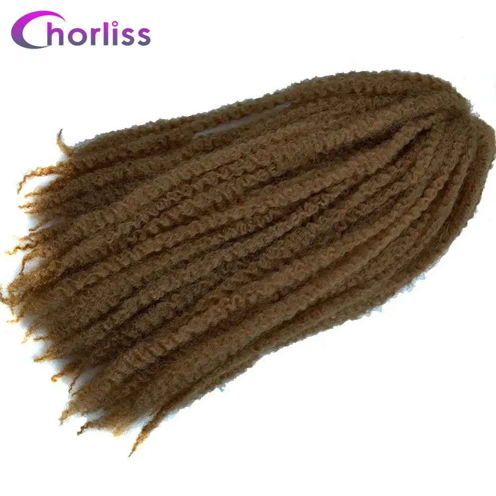 Афро кудрявый марли косички волос твист крючком косички волос 18 ''Chorliss синтетические косички волос коричневый жук черный белый волос оптом - Цвет: #27