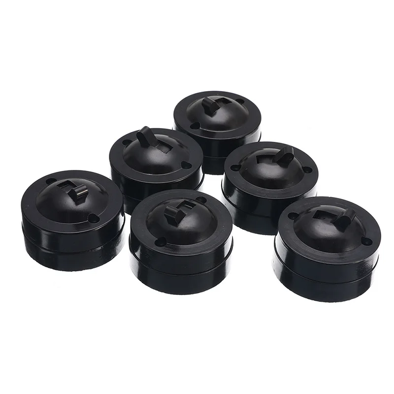 

6PCS Retro Buttons Switch Photoelectric Light Switch Flat Circular Surface Mounted Single Control Table Lamp Switch 6A 250V AC