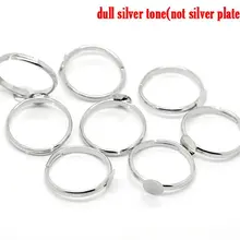 500 шт/партия Серебряная Регулируемая основа для кольца пустая Основа 6 мм