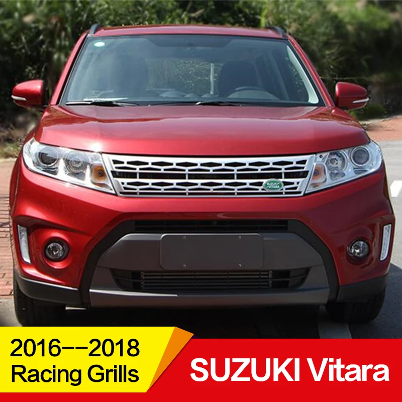 

Use for SUZUKI Vitara Racing Grills 2016 17 18 Year Land Rover style Refitt Front Center Racing Grille Cover accessories