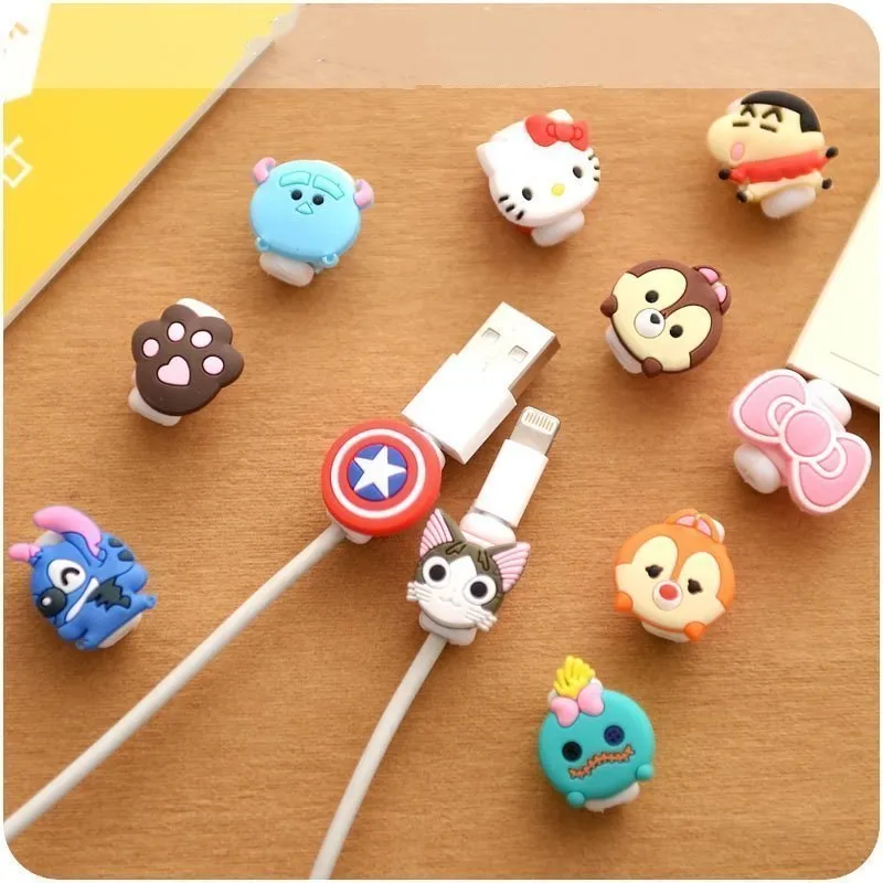 KEITHNICO 6 шт мультяшный кабель протектор USB зарядное устройство защитный рукав для
