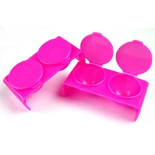 2PC Plastic Nail Art Double Dappen Dish Case Nail Liquid Powder Acrylic Tool