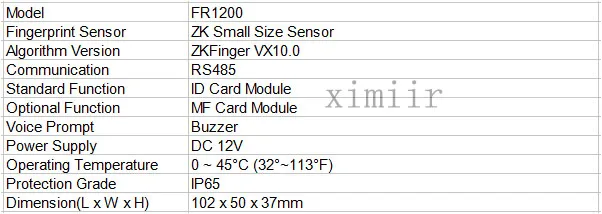 IP65 водонепроницаемый считыватель отпечатков пальцев выход считыватель для F18 F22 система контроля доступа FR1200 RS485 отпечатков пальцев и RFID считыватель карт