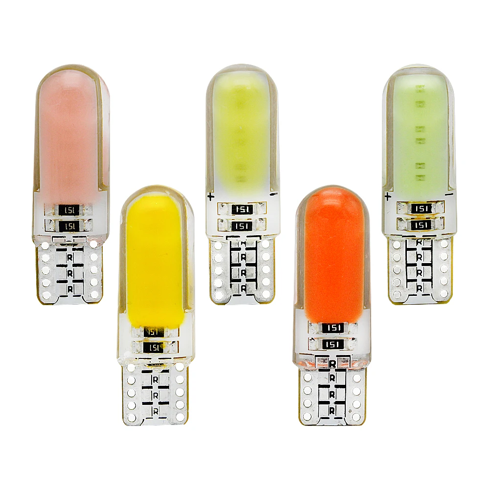 

1pcs T10 Silicone COB LED Car Bulb 12V W5W 194 168 Auto Wedge Side Light Parking Lamp License Plate Bulb Clearance Light
