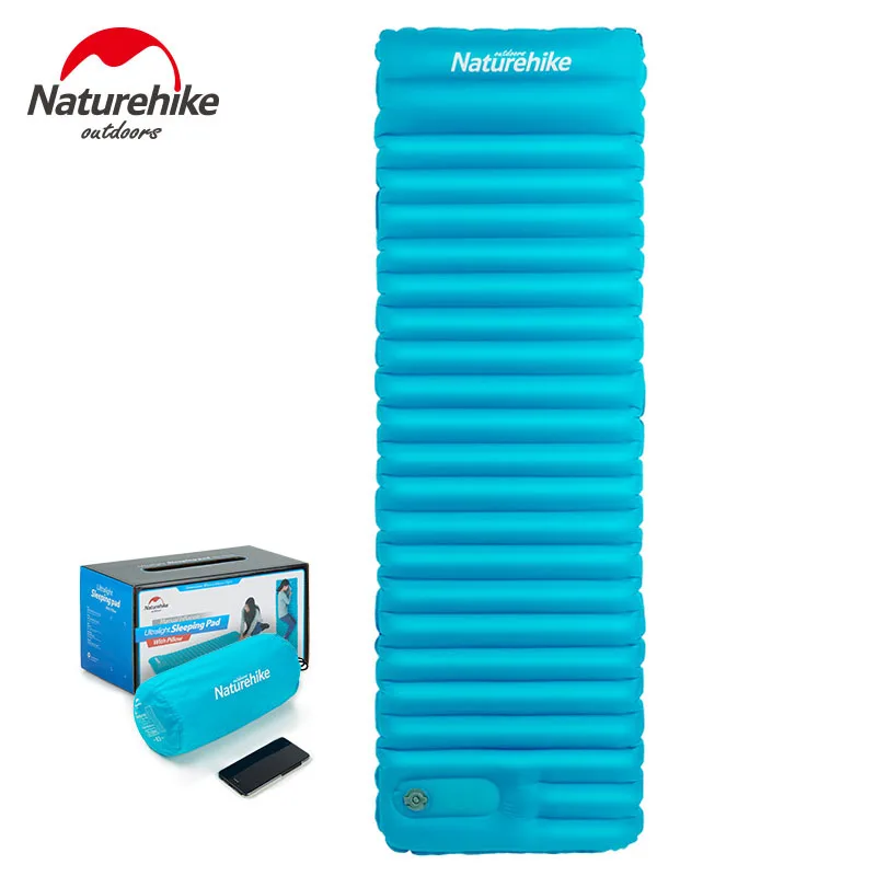 

Naturehike Nylon Push Type Inflatable Mat Thicken Sleeping Pad Outdoor Camping Portable Moistureproof Mattress for Picnic, Field