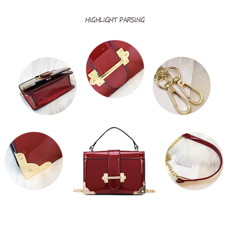 

Chain Bag Vintage Shoulder Messenger Bag Retro Small Square Handbag for Girls KA-BEST