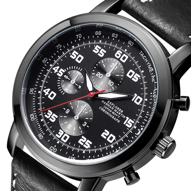 

Sports Men Watch Luxury Brand Fashion Creative Man's Quartz Wristwatch Leather Tachymeter Military Army Waterproof Clock Relogio