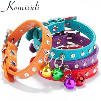 

Pet Dog Leather Collar Adjustable Buckles With Bell Puppy Nameplate ID Collars Anti-Lost/Avoid Car Accident Cat Pet Supplies
