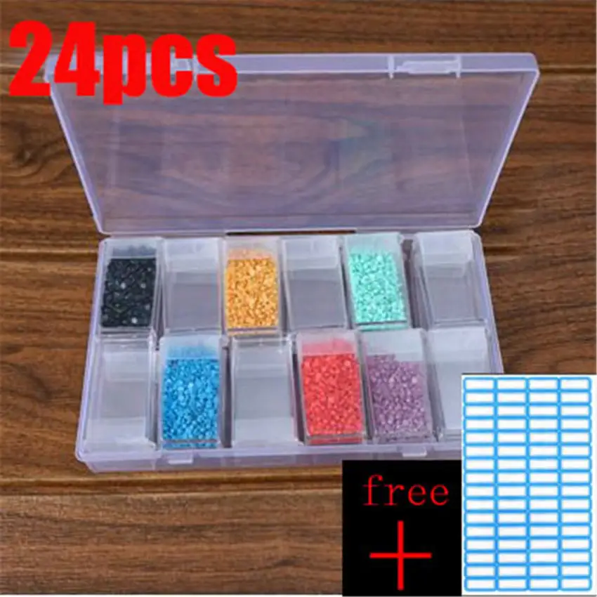 High Quality Diamond Painting Tool Container Diamond Embroidery Stone Storage Accessory Mosaic Convenience Box With Free Sticker