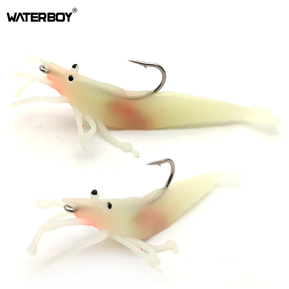

WATERBOY Shrimp Soft Fishing Bait 90mm 6g Slow Sinking Soft Lure 1pcs Fish soft for Freshwater with Sharp hook