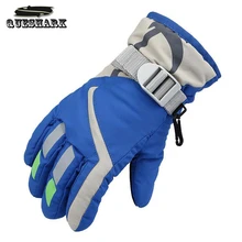 Детские зимние теплые лыжные перчатки спортивные водонепроницаемые ветрозащитные зимние варежки регулируемые перчатки для сноуборда и катания на лыжах