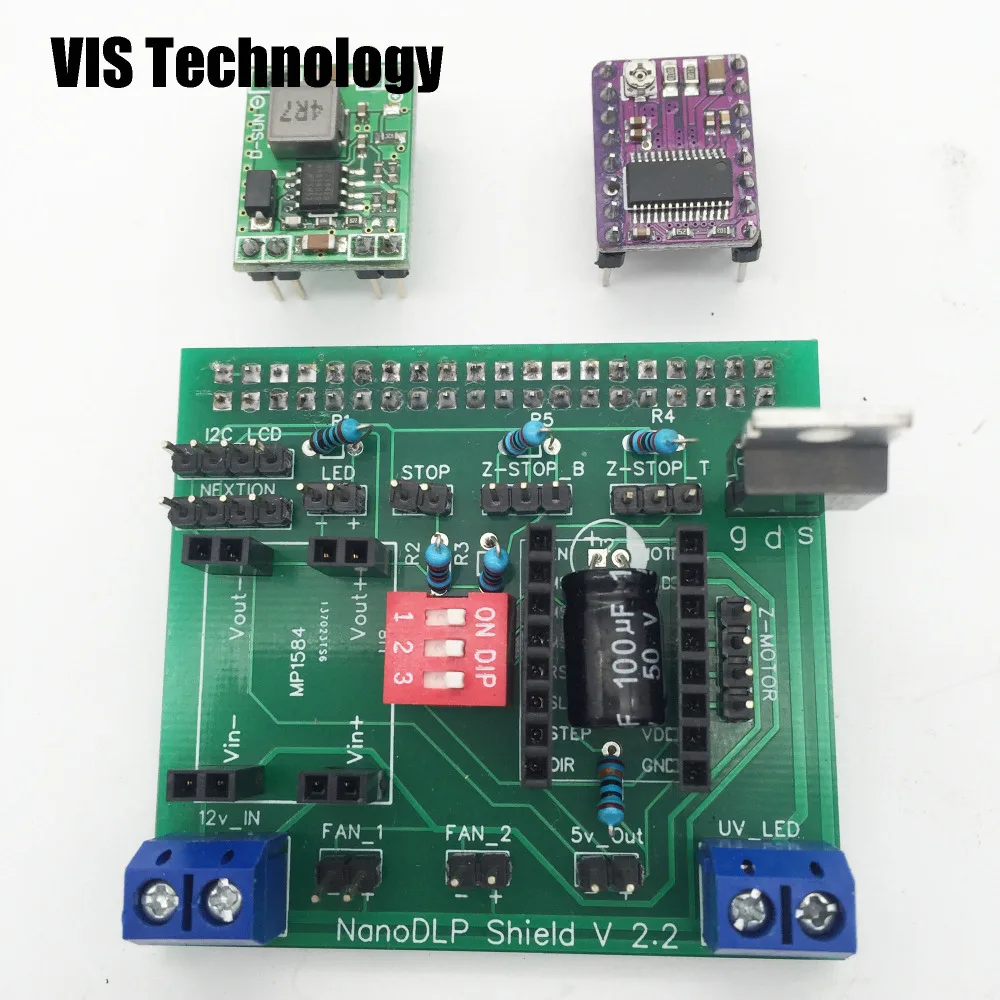 1 компл. Хорошо пайки Nanodlp щит V2.2 доска с A4988 или DRV8825 для SLA нано принтер Thingiverse TOS