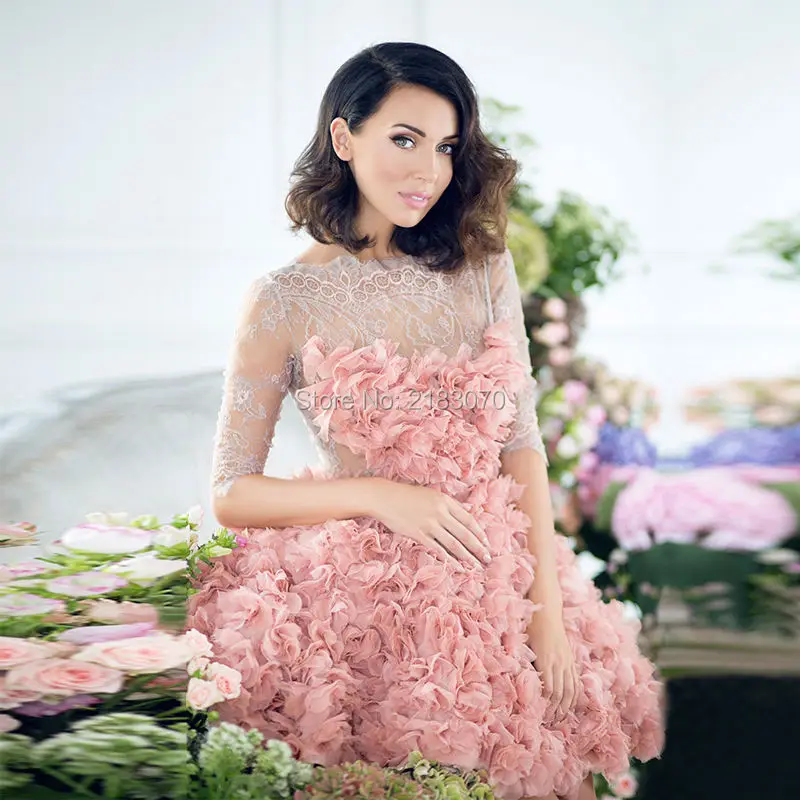 pink floral cocktail dress