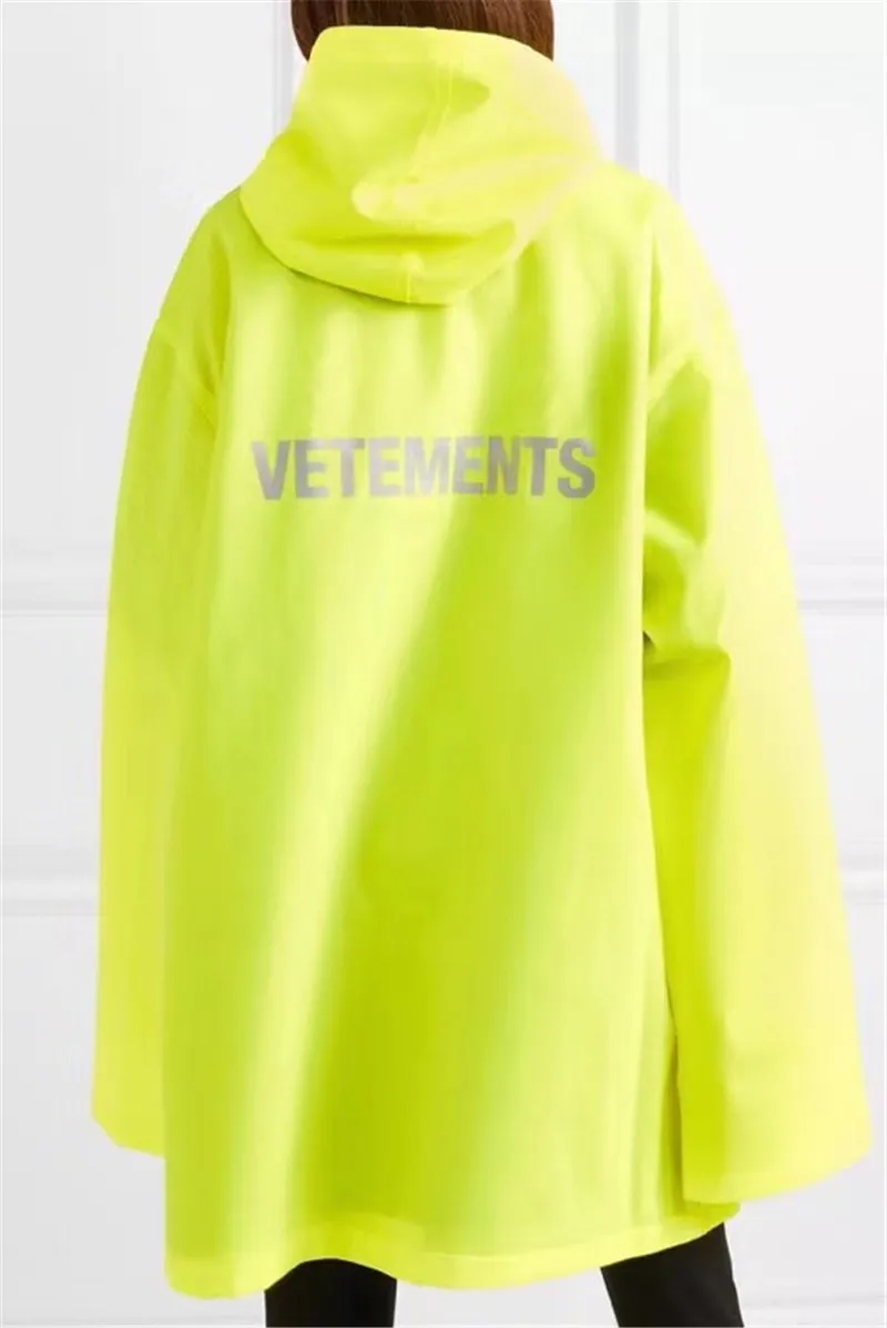 Куртки от Vetements, мужские, женские, DHL, новинка, негабаритный плащ, верхняя одежда, пальто, водонепроницаемая ветровка, синий, желтый, черный, Vete, мужская куртка ts - Цвет: 4