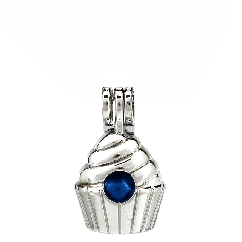 K950 5pcs/lot Silver Copper Cake Ice Cream Beads Cage Pendant Locket Fairytale Party Essential Oil Diffuser | Украшения и