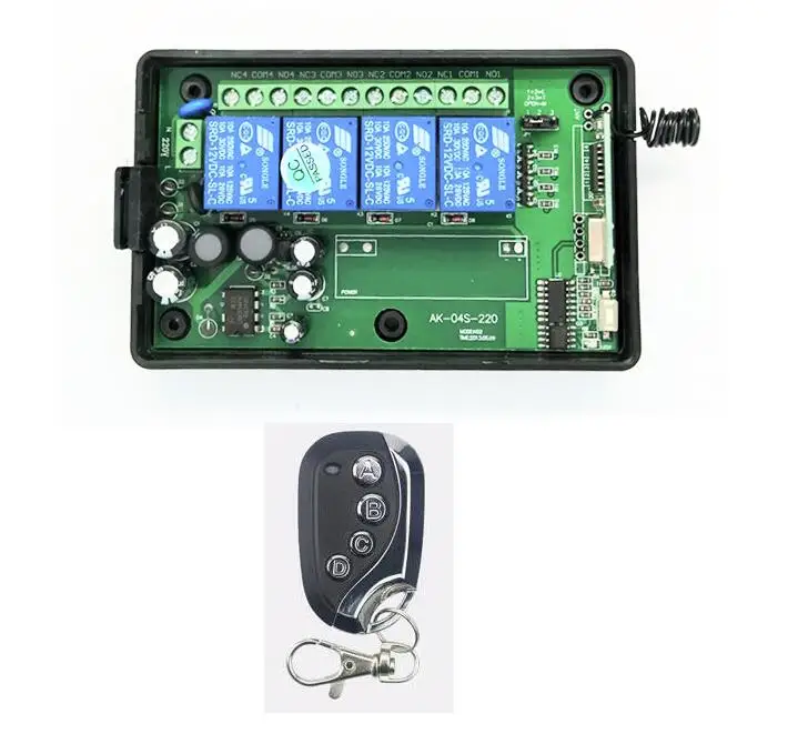 AC 85V 110V 220 V 4Ch 10A беспроводное реле RF 220 V дистанционное управление переключатель умный дом гетеродинный передатчик приемник - Цвет: add 1 remote