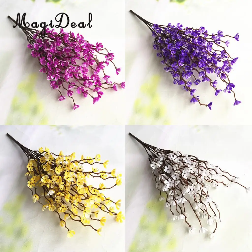 7 Forks Artificial Plum Blossom Branch Simulation Plastic Flower Branches Bouquets DIY Home Wedding Party Decor Art