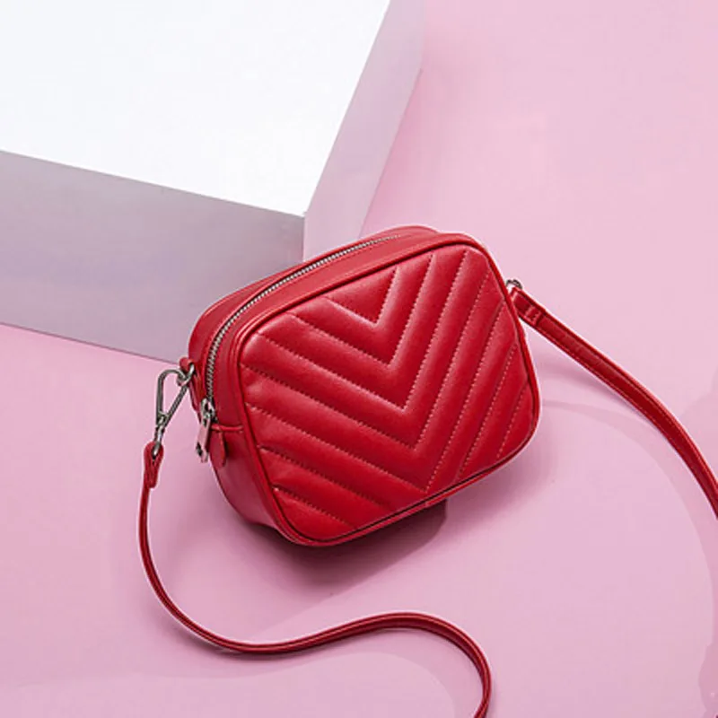 

2018 New Summer Fashion Casual Small Square Bag Rhombic Striped Solid Color Shoulder Diagonal Mobile Phone Bag