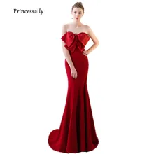 Robe De Soriee новые цвет красного вина Prom Dress Mermaid Сексуальная Милая со шлейфом черный изумрудно-розового и белого цвета элегантные Официальные Вечерние платья