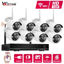 Wistino 8CH HD 720 P Wifi Набор камеры NVR 1MP ip-камера безопасности Открытый P2P система наблюдения CCTV беспроводные комплекты ночного видения