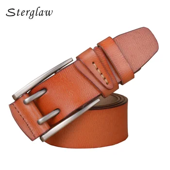 

2020 Casual Design Pin Buckle Belts for Men Top Genuine Leather Belt Mens Classic Jeans Male Pants Belt Luxury Strap Cintos C212