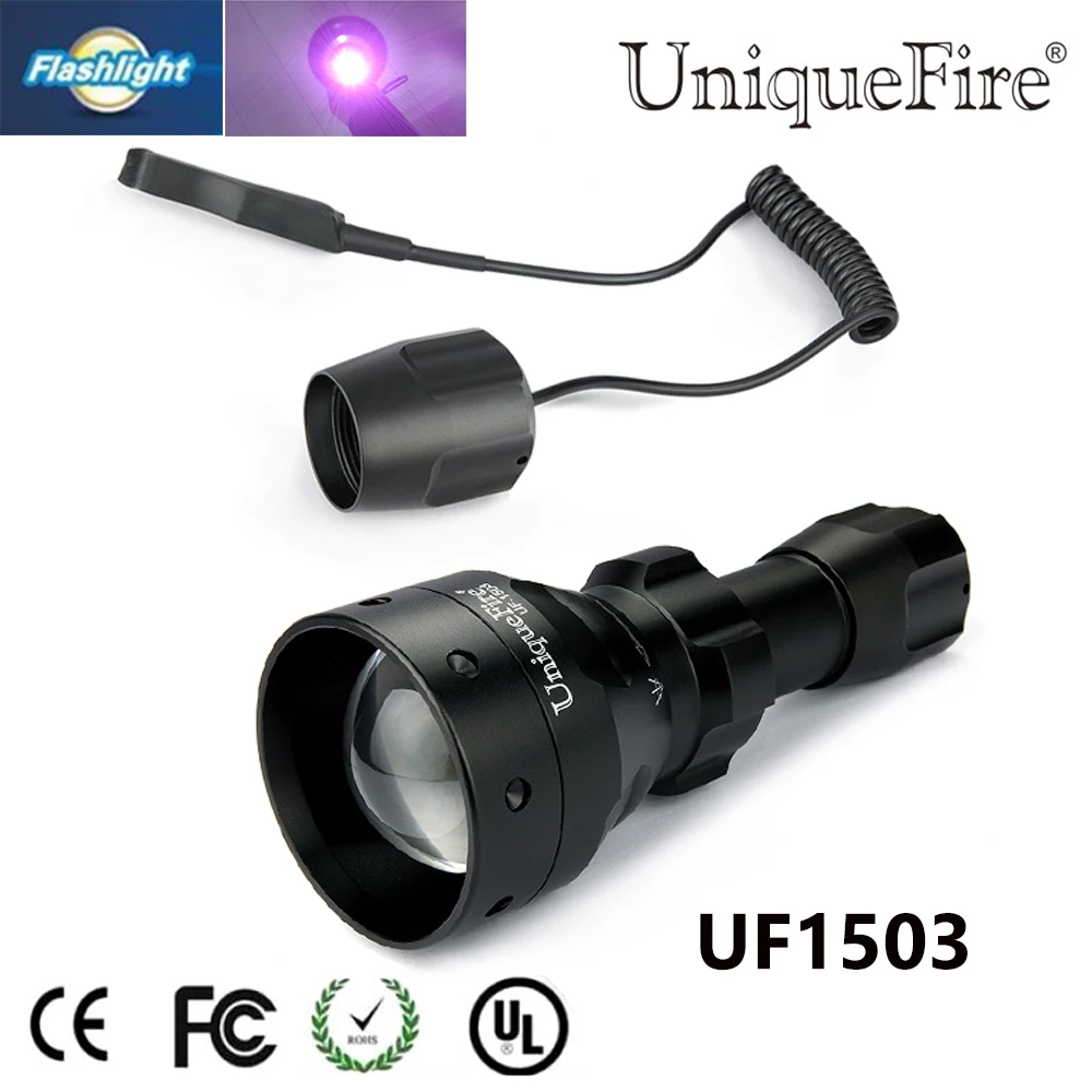 

UniqueFire 1503 IR 850nm Zoomable LED Flashlight 3 Modes Torch with Remote Pressure Switch Used With Night Vision Device