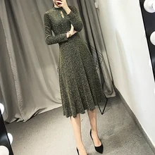 Milan Catwalk New High Quality Runway Designer 2017 Autumn Fashion Women’S Party Office Vintage Sexy Long Sleeves Long Dresses