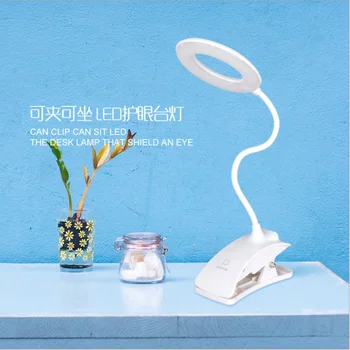 

LED Desk Lamp Touch on/off Switch 3 Levels Clip Light Eye Protection Dimmable Desk Light Rechargeable USB Led Table Lamp