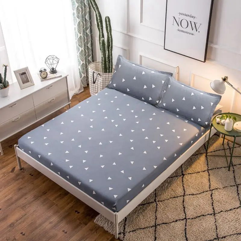 100 Polyester Bedding Set Fitted Sheet Set Bed Linen Set Printed