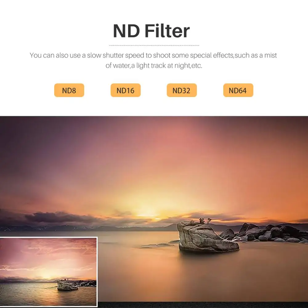 ULANZI фильтр для объектива камеры для DJI OSMO Action, ND8/ND16/ND32/ND64 CPL фильтры оптические стекла DJI OSMO аксессуары для действий