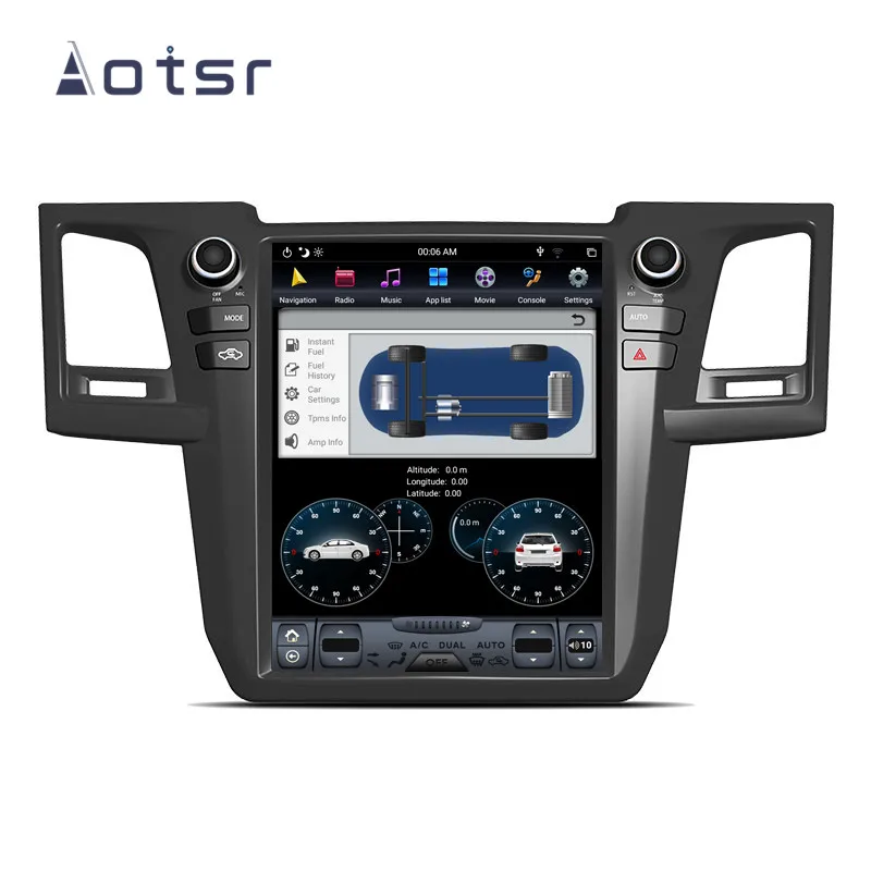 Aotsr Tesla 12," вертикальный экран Android 8,1 автомобильный dvd-плеер gps навигация для TOYOTA Fortuner 2007- мультимедиа carplay
