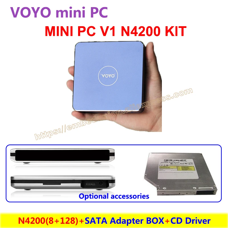 VOYO Mini PC V1 N4200 8GB DDR3L RAM 128GB SSD Windows 10 Pocket PC Intel with