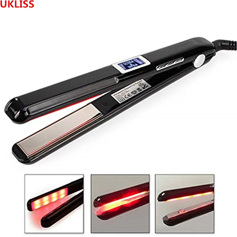 

Hot LCD Ultrasonic Infrared Hair Care Tool Hair Iron Keratin Treatment Argan Oil Recover Damaged Hair Smooth Treatment Iron