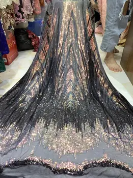 

DiuDiu-6.2002 embroidered Mesh Tulle fabric Factory price sequins Nigerian lace fabrics