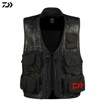 

daiwa Vest Men Summer Outdoor Sports Fishing Vest Multi Pocket Fishing clothing Zippers Breathable Quick-drying fishing Jacket
