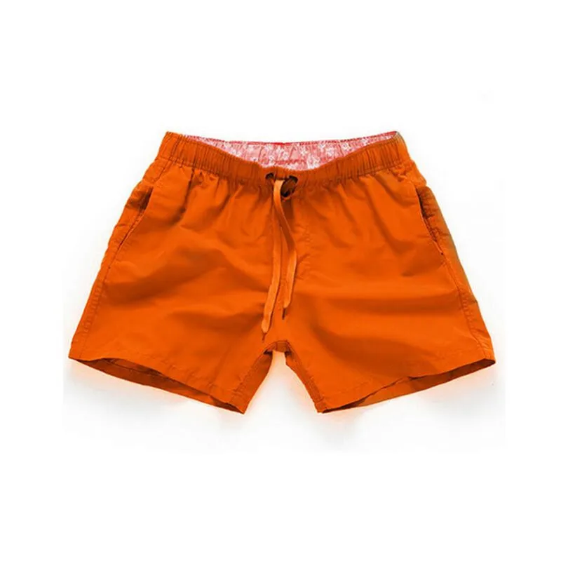 YRRETY/быстросохнущие шорты для плавания с карманами; одежда для плавания; женский купальный костюм; плавки; летняя пляжная одежда для купания; шорты для серфинга - Цвет: Q196 Orange