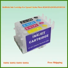 T0551 T0552 T0553 T0554 Refillable патрон чернил для принтера Epson Stylus Photo R240 RX420 RX425 RX520 принтер с чипом