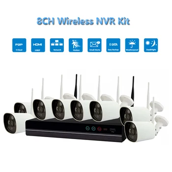 

PUAroom 8CH IP Full HD IP66 waterproof surveillance camera system with RoHS FCC CE approved H.264 NVR for security homes