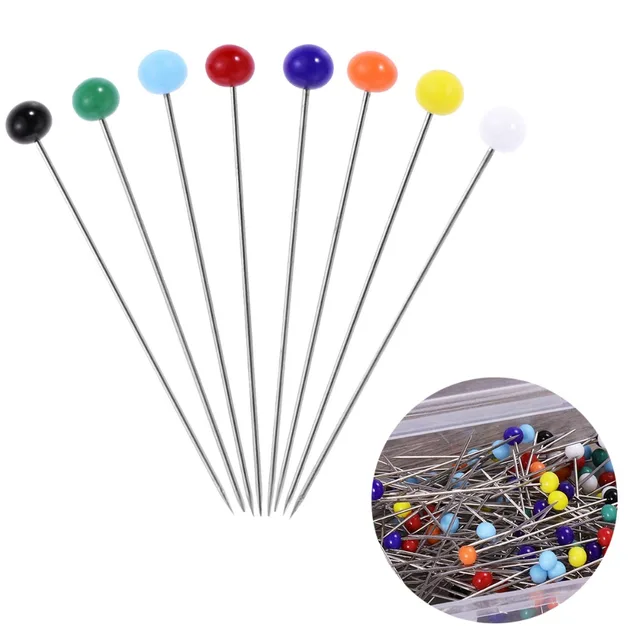 100pcs Glass Head Pins Multicolor Sewing Pin for DIY Sewing Crafts