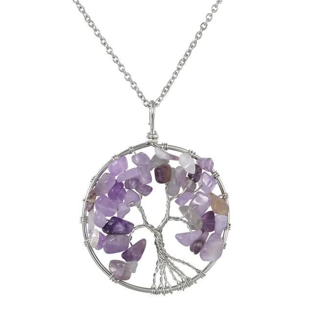 Regali Di Natale Per Nonna.Boniskiss Albero Della Vita Collana Regali Di Natale Collares Per La Nonna Collane Pendenti Con Gemme E Perle Donne Di Cristallo Viola 2020 Collier Femme Aliexpress