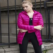 Зимняя куртка, 90% белый утиный пух, женская тонкая парка с капюшоном, женская теплая парка, пуховик для девочки, светильник на белом утином пуху