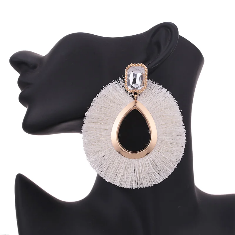 Sehuroan Tassel Earrings Oorbellen Zinc Alloy Big Drop Earrings Statement Earrings For Women Wedding Pendientes Whoelsale Gifts - Image 2