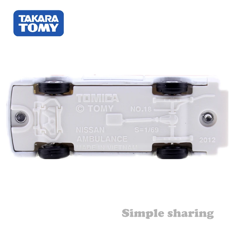 Tomica нет. 18 Nissan NV350 скорая помощь 1:56 Takara Tomy литый металлический автомобиль в