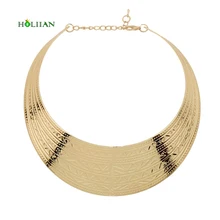 Новое модное женское металлическое ожерелье в панк-стиле колье золотого цвета чокер рок Гипербола нагрудник эффектное ожерелье преувеличенный круг Богемия Горячая