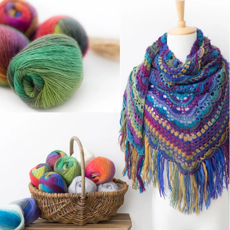 5 pieces*50g Wholesale Space Dye Wool Sweater Knitwear Hand Knitting