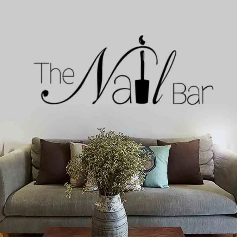 The Nail Bar Logo Wall Sticker Beauty Salon Window Door Home Decor Removable Decal Art Hose Decoration Accessories | Дом и сад
